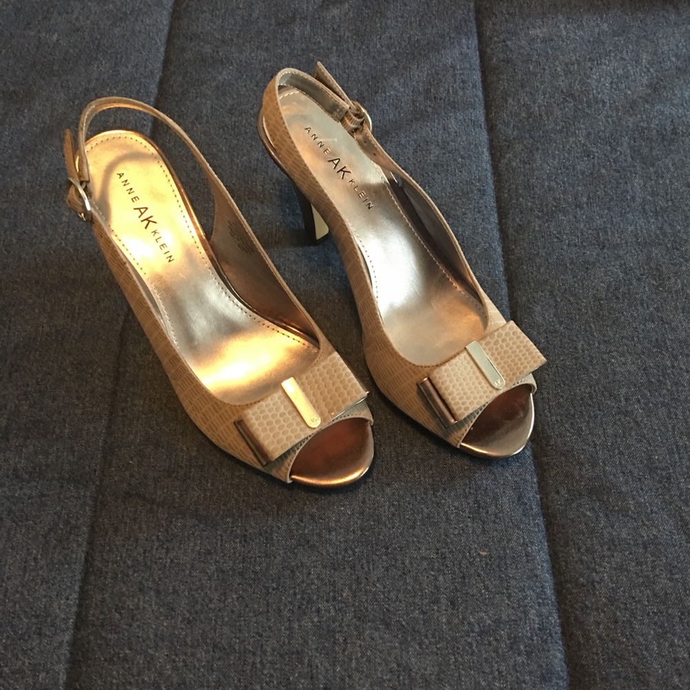 New Anne Klein Peeptoe Slingbacks, Grey colored.